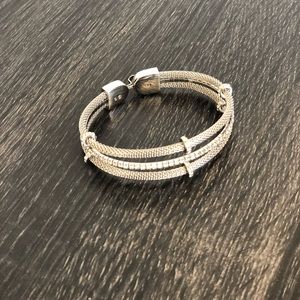 Swarovski Silver Plated 3x Narrow Bangle Bracelet